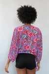 Diane Freis Balloon Sleeve Blouse M/L