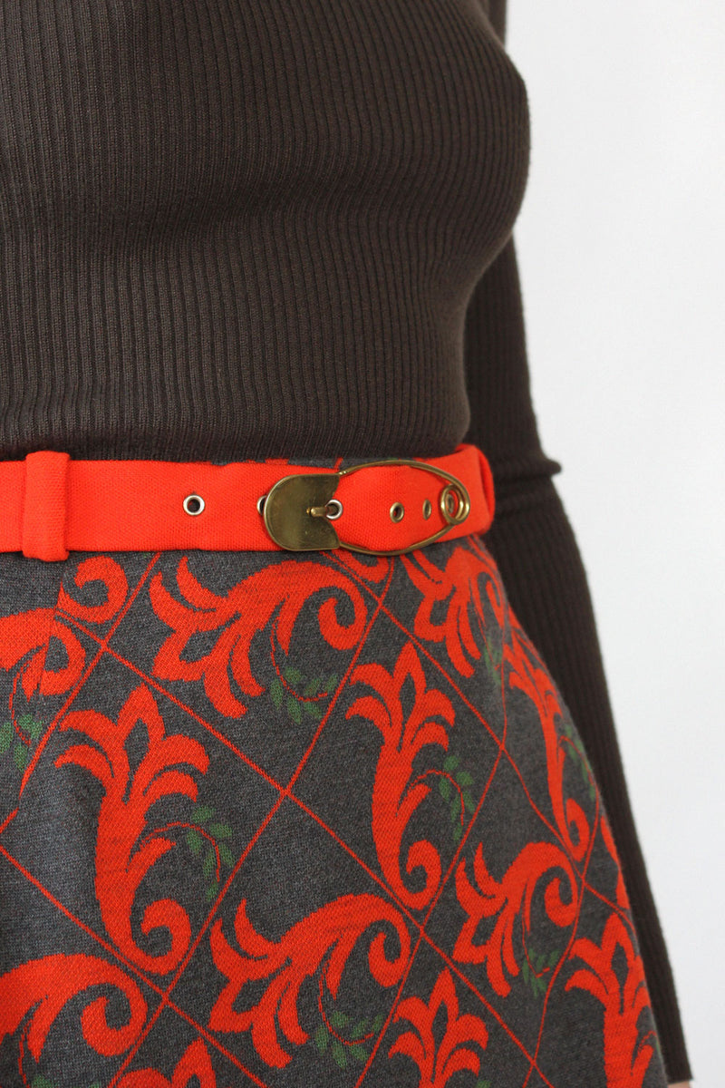 German Intarsia Belted Skirt M/L