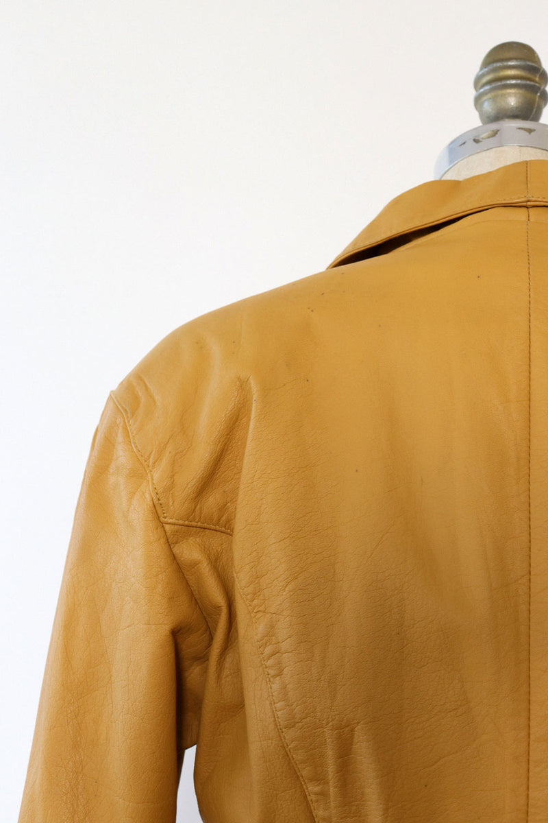 Chia Mustard Leather Jacket M