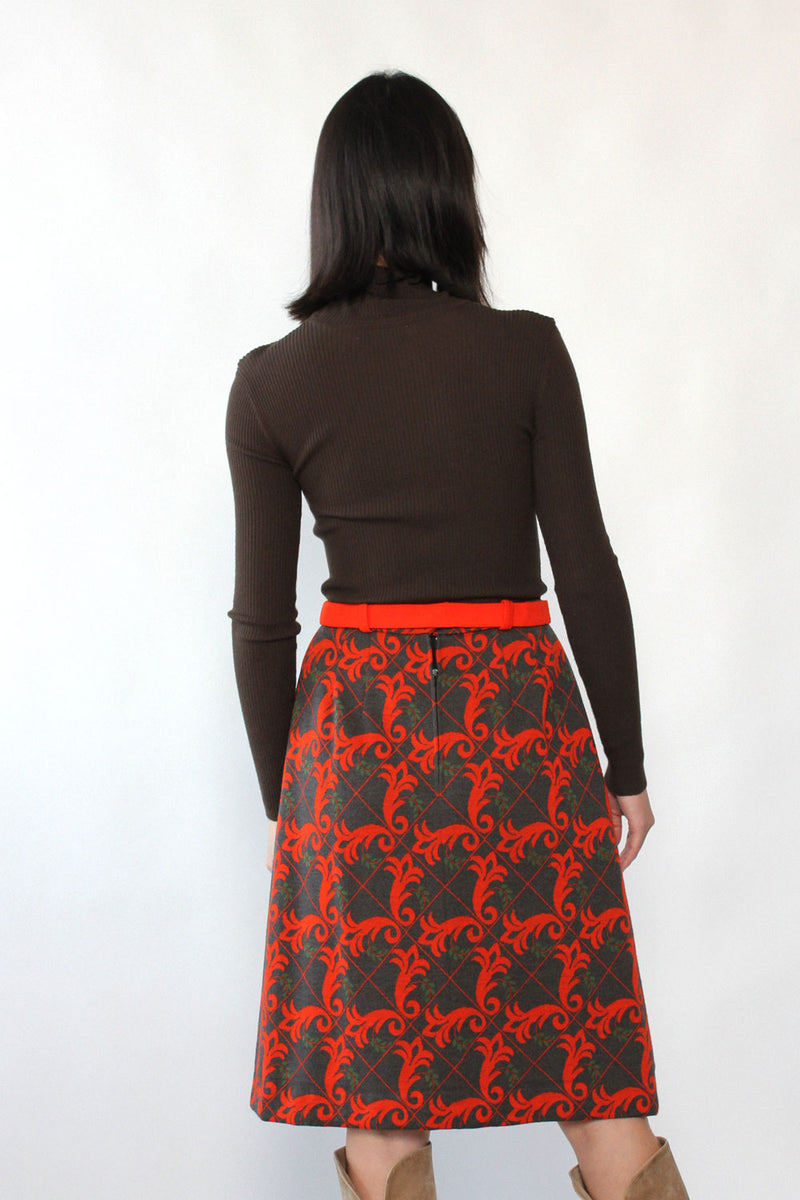 German Intarsia Belted Skirt M/L