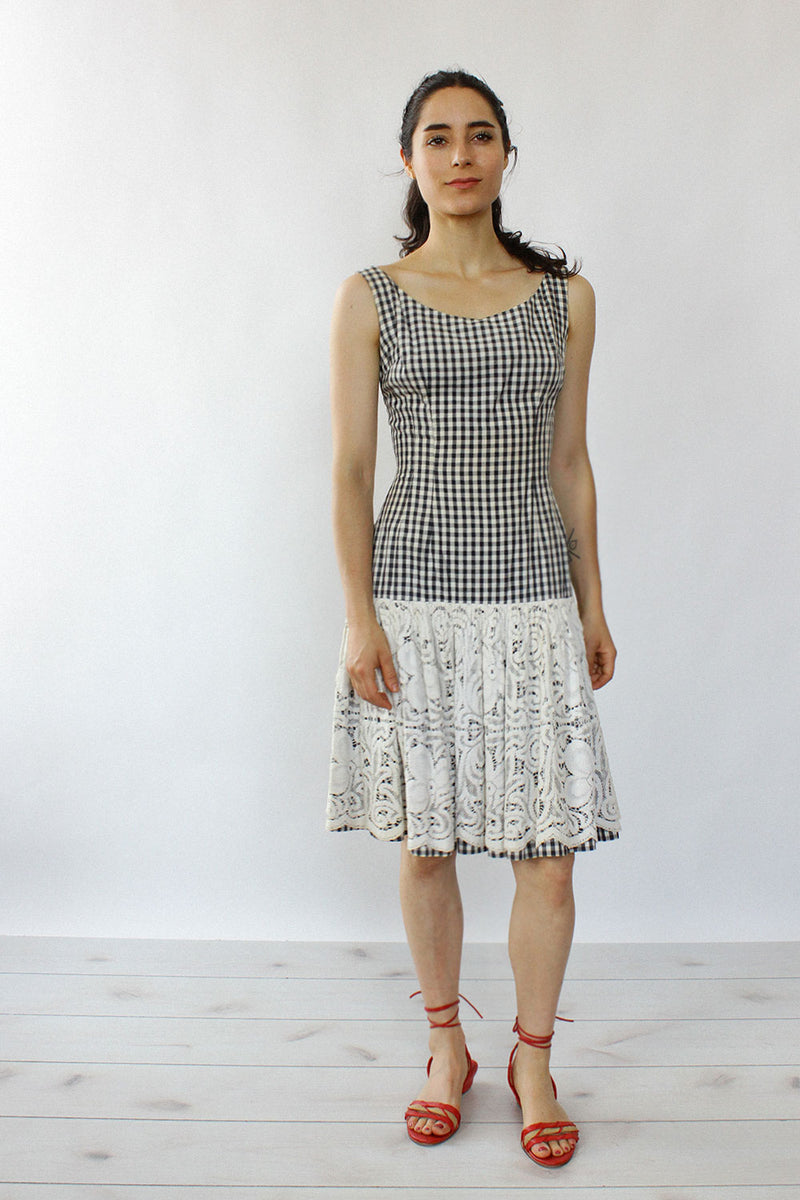 Gingham and Lace Day Dress XS/S