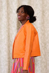 Tangerine Leather Crop Jacket M/L