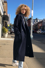Navy Wool Overcoat S/M