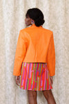 Tangerine Leather Crop Jacket M/L