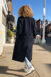Navy Wool Overcoat S/M
