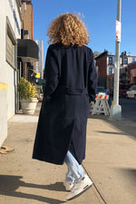 Navy Wool Overcoat S/M