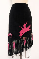 Cowgirl Fringe Suede Skirt S