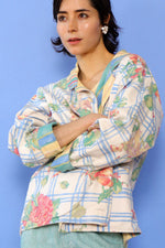 Reversible Floral Stripe Slouch Jacket S/M
