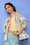 Reversible Floral Stripe Slouch Jacket S/M