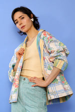 Reversible Floral Stripe Slouch Jacket S/M
