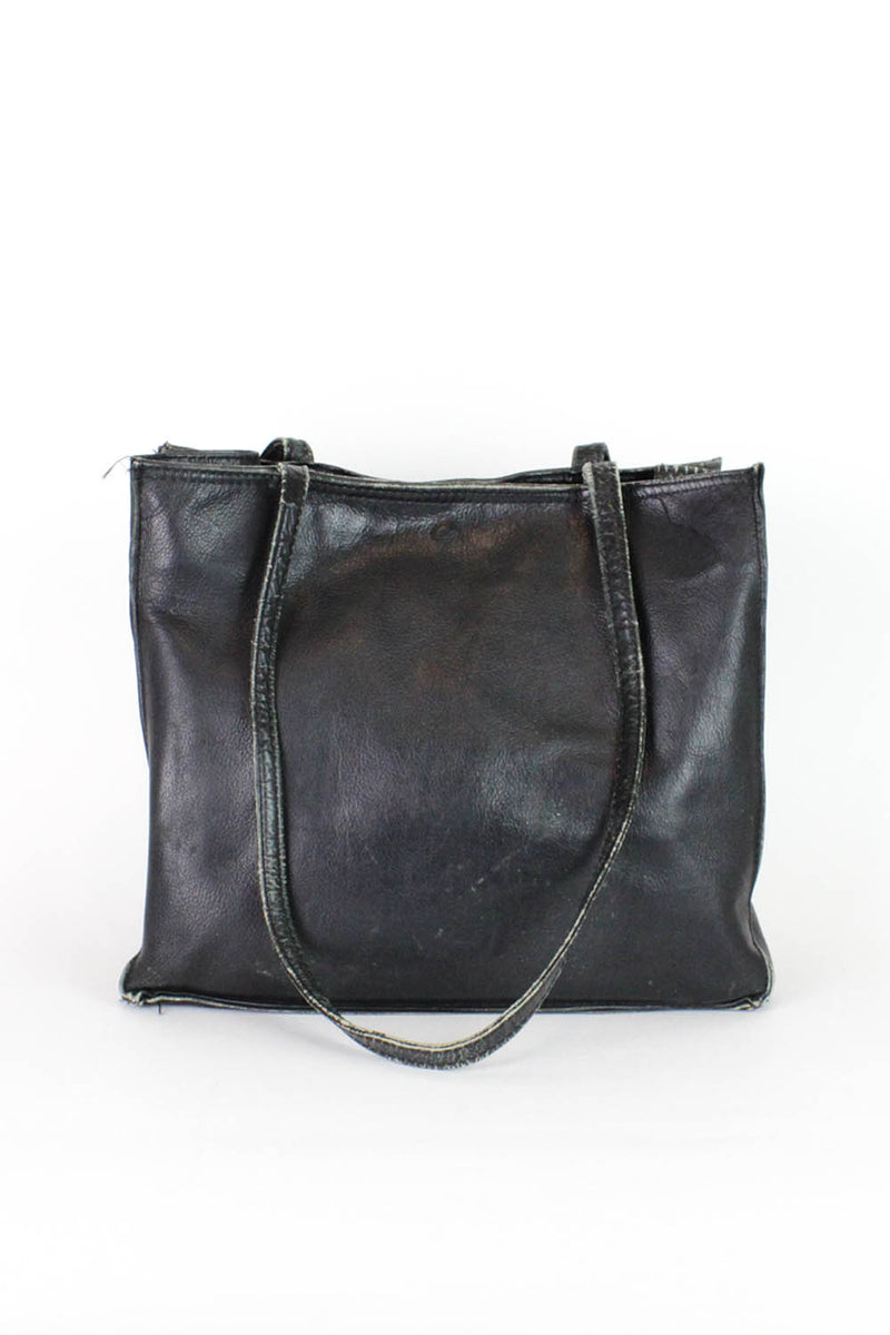 Basic Black Leather Tote