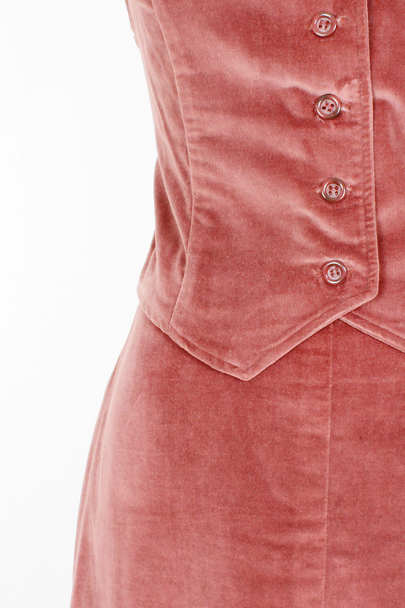 Rose Is A Rose Skirt and Vest Set M