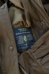 Olive Leather Slouchy Taper Jacket S/M