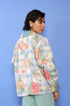 Reversible Floral Stripe Slouch Jacket S/M