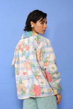 Reversible Floral Stripe Slouch Jacket S/M