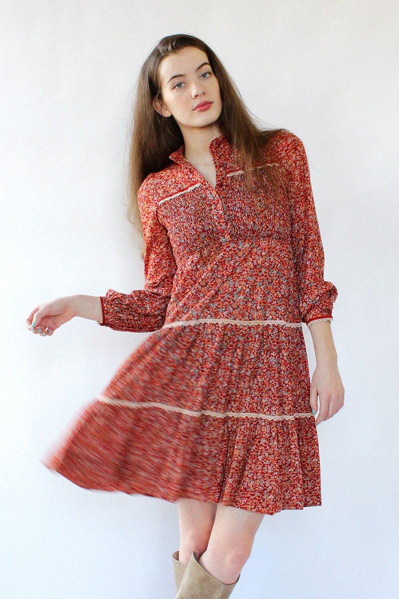 Mistletoe Peasant Dress XS