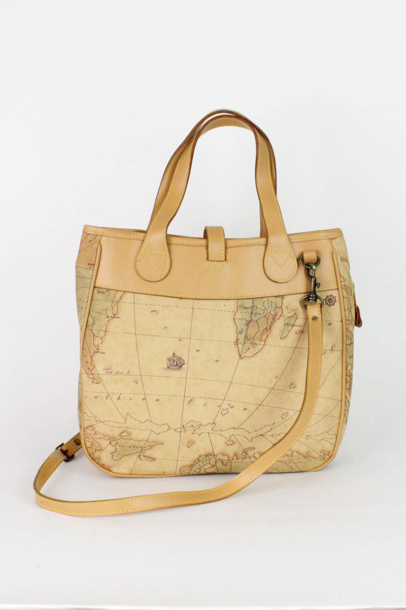 Map Convertible Satchel Bag