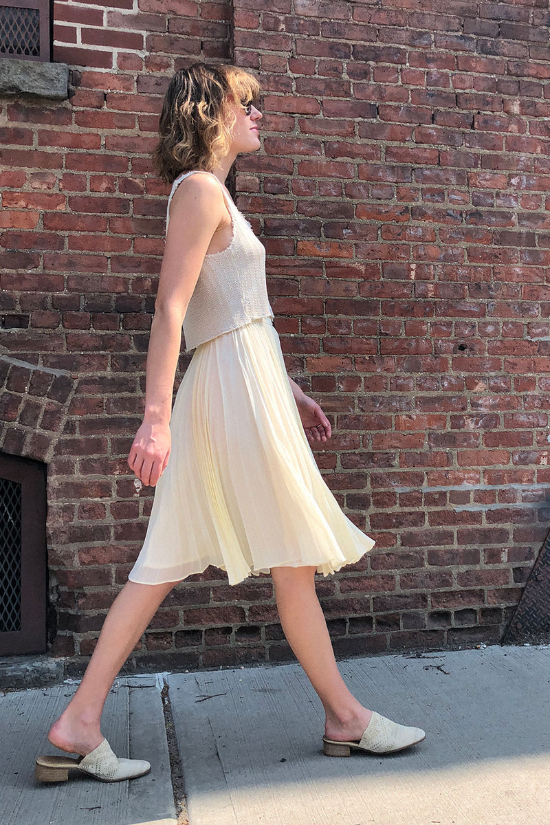 Jaeger Ivory Pleated Skirt XS/S