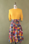 Calico Patchwork Print Wrap Skirt XS-M