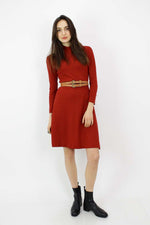 bright rust red dress
