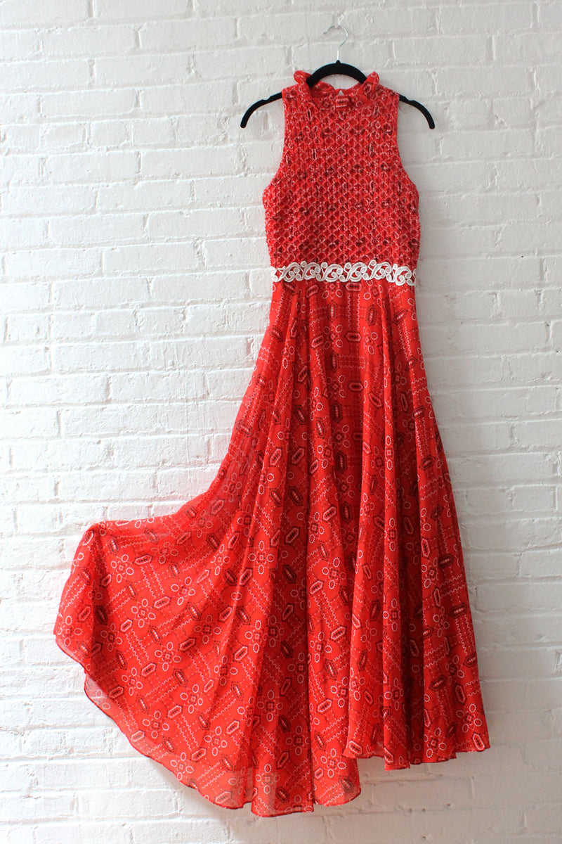 Scarlet Bandana Print Maxi Dress S