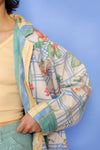 Reversible Floral Stripe Slouch Jacket S/M
