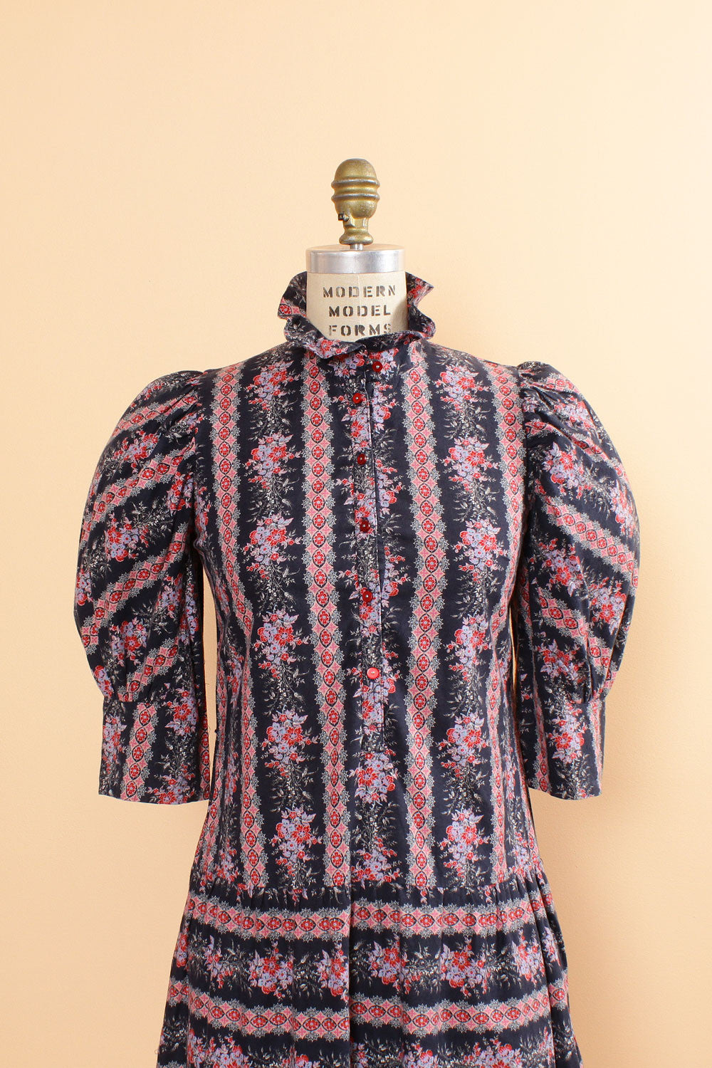 Belle France Navy Calico Dress S/M