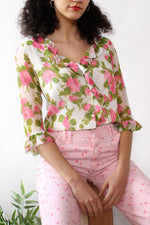 Renoir Rose Ruffle Top M