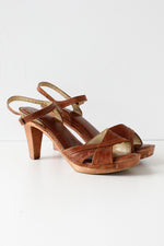 Kinney Maple Leather Wood Heels 8 1/2