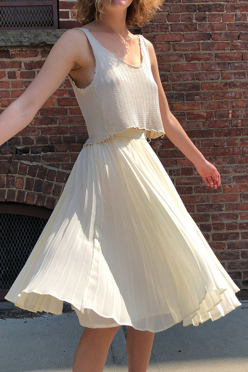 Jaeger Ivory Pleated Skirt XS/S