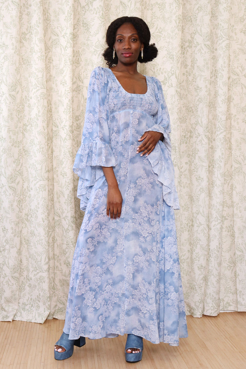 Angel Sleeve Full Sweep Gauze Dress XS-M OMNIA Angel Sleeve Full Sweep Gauze Dress XS-M OMNIA