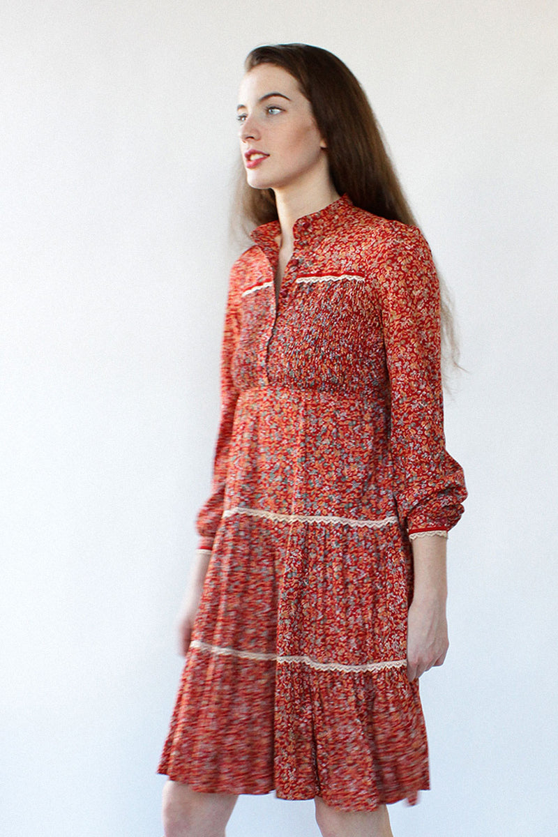 Mistletoe Peasant Dress XS