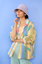 Reversible Floral Stripe Slouch Jacket S/M