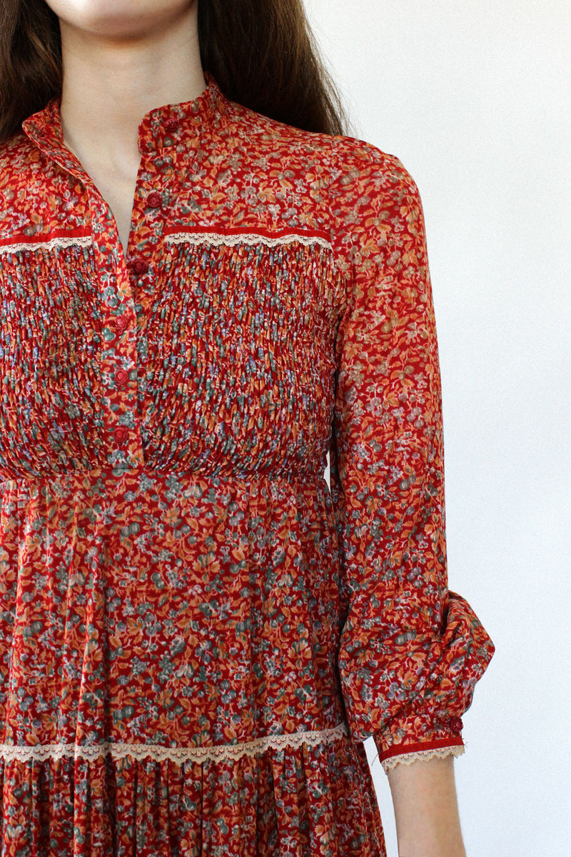 Mistletoe Peasant Dress XS