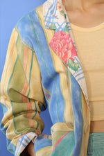 Reversible Floral Stripe Slouch Jacket S/M