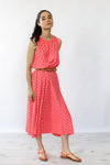 Coral Polka Dot Dress M