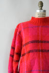 Cherry Plaid Oversized Sweater S-XL