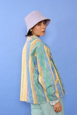 Reversible Floral Stripe Slouch Jacket S/M