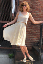 Jaeger Ivory Pleated Skirt XS/S