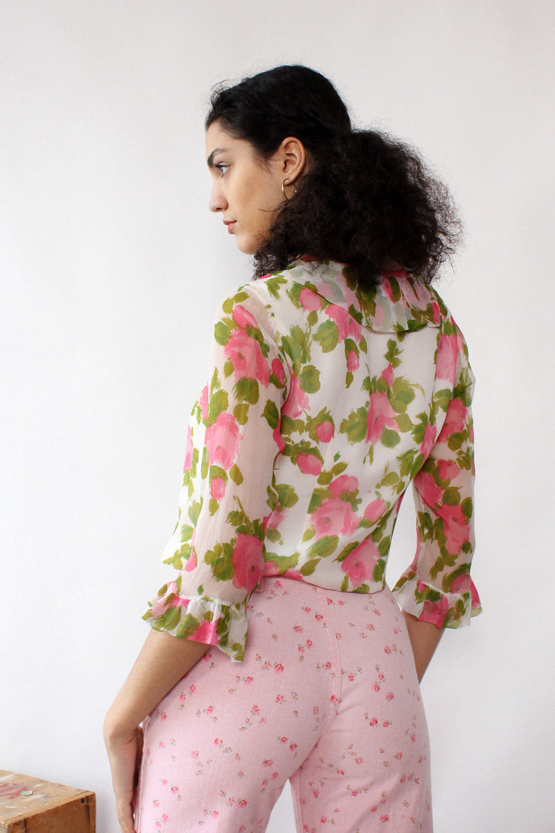 Renoir Rose Ruffle Top M