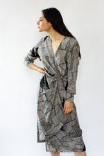 Papell Geometric Silk Dress S/M