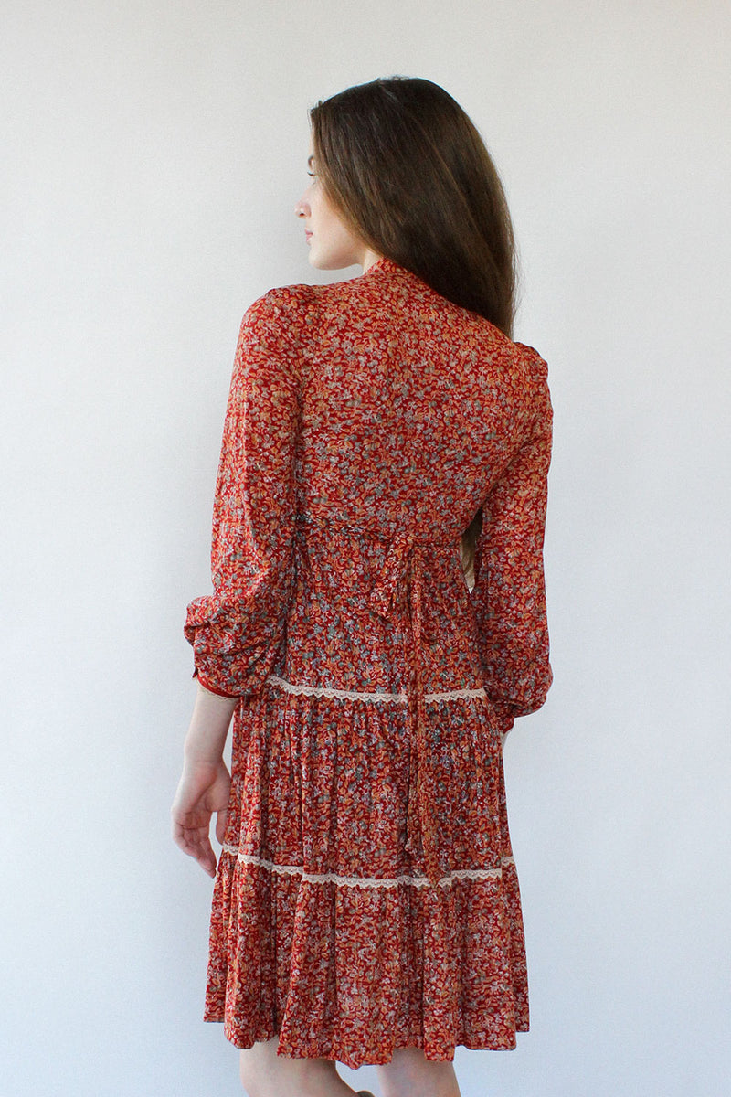Mistletoe Peasant Dress XS