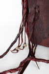 Braided Fringed & Beaded Leather Bag