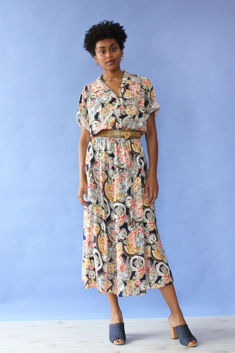 Turista Floral Print Flare Dress M/L