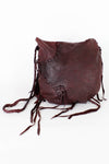 Braided Fringed & Beaded Leather Bag