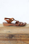 70s Leather Ladder Sandals 7 1/2