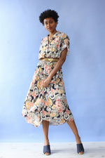 Turista Floral Print Flare Dress M/L