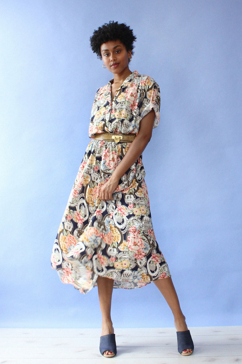 Turista Floral Print Flare Dress M/L