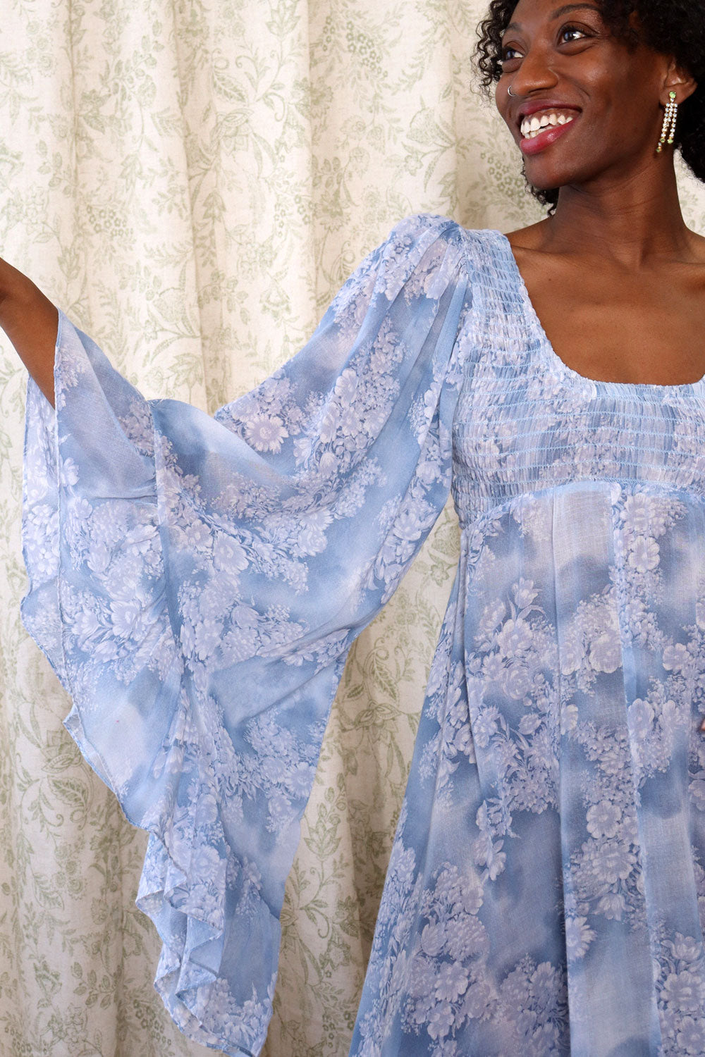 Angel Sleeve Full Sweep Gauze Dress XS-M