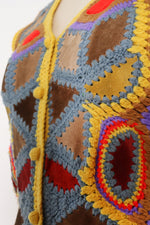Suede Crochet Trippy Vest M/L